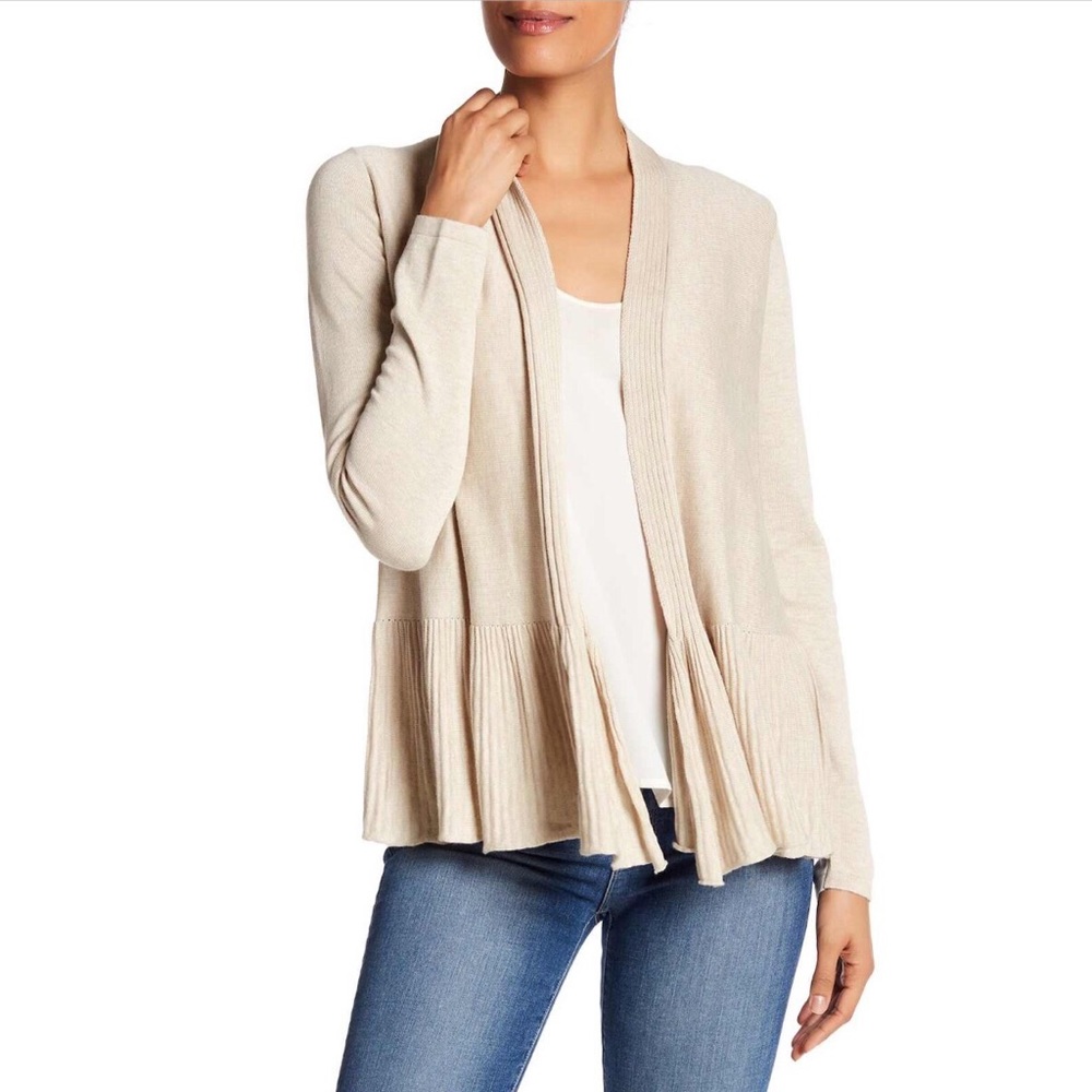 Open Cardigan Ruffled Hem, Size XL